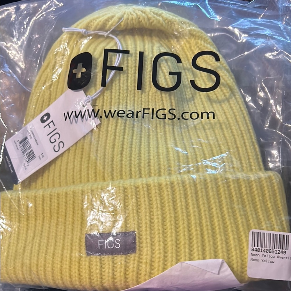 Figs Oversized Beanie Neon Yellow Neon Yellow - Picture 3 of 5